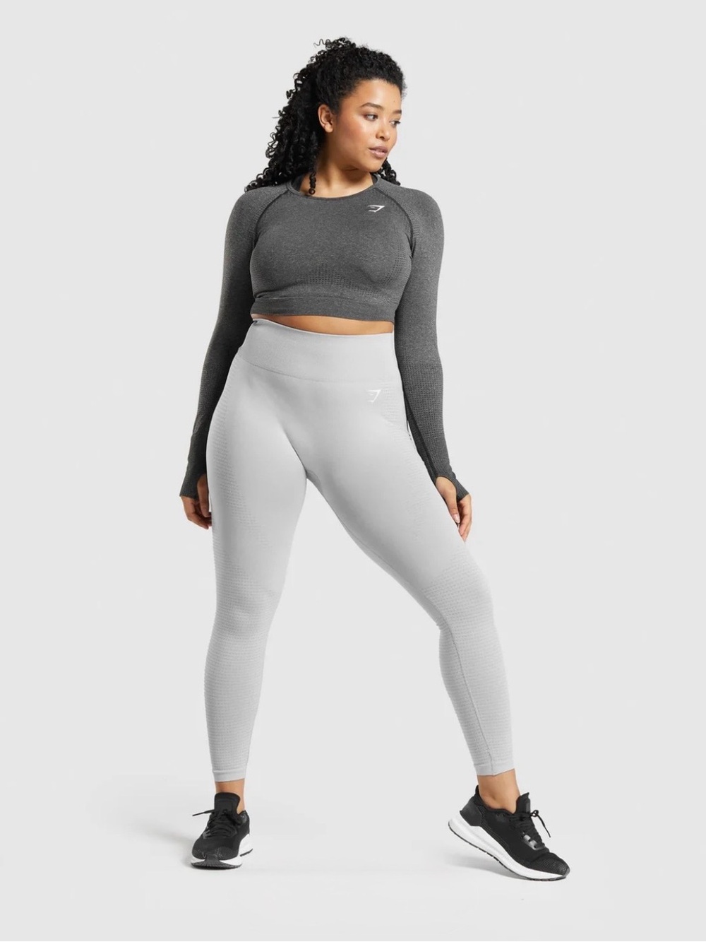 Gymshark Light Heathered Grey Vital Seamless 2.0 High Rise Leggings Size Large